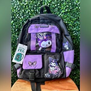 Kuromi Butterfly Multi-Pocket Backpack